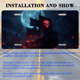 thumbnail image 3 of 1 Pcs 2D Flat License Plate Covers & Frames, Pirate Ship under Full Moon For Decorative Front, Waterproof For Decoration Aluminum License Plate Covers & Frames Cover For Men Women, 12" X 6", 3 of 7