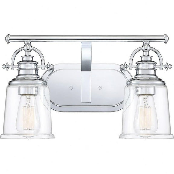 2 Light Transitional Vanity Light Fixture-Polished Chrome Finish Bailey Street Home 71-Bel-2847966