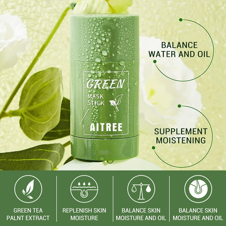 AITREE 2 Pcs Green Tea Mask Stick, Purifying Clay Face Mask