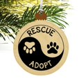 thumbnail image 4 of Rescue Adopt Yin Yang Paw Prints Dogs Cats Wood Christmas Tree Holiday Ornament, 4 of 6