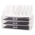 thumbnail image 1 of GoDecor 3 Drawers Acrylic Cosmetic Organizer Makeup Case Holder Drawers Jewelry Storage Box Clear Acrylic, 1 of 5