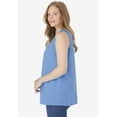 thumbnail image 3 of Woman Within Plus Size Smocked Henley Tank Top, 3 of 5