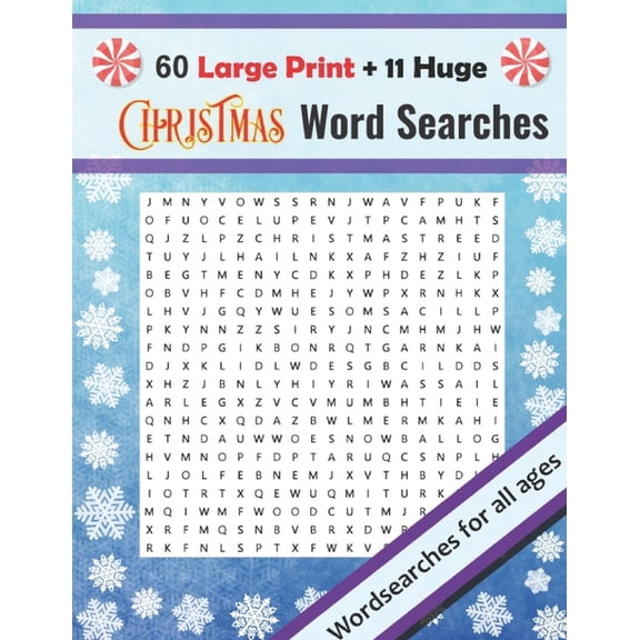 Christmas Word Searches: Large Print   Huge Christmas Themed Crosswords, Fun For All Ages, (Paperback)