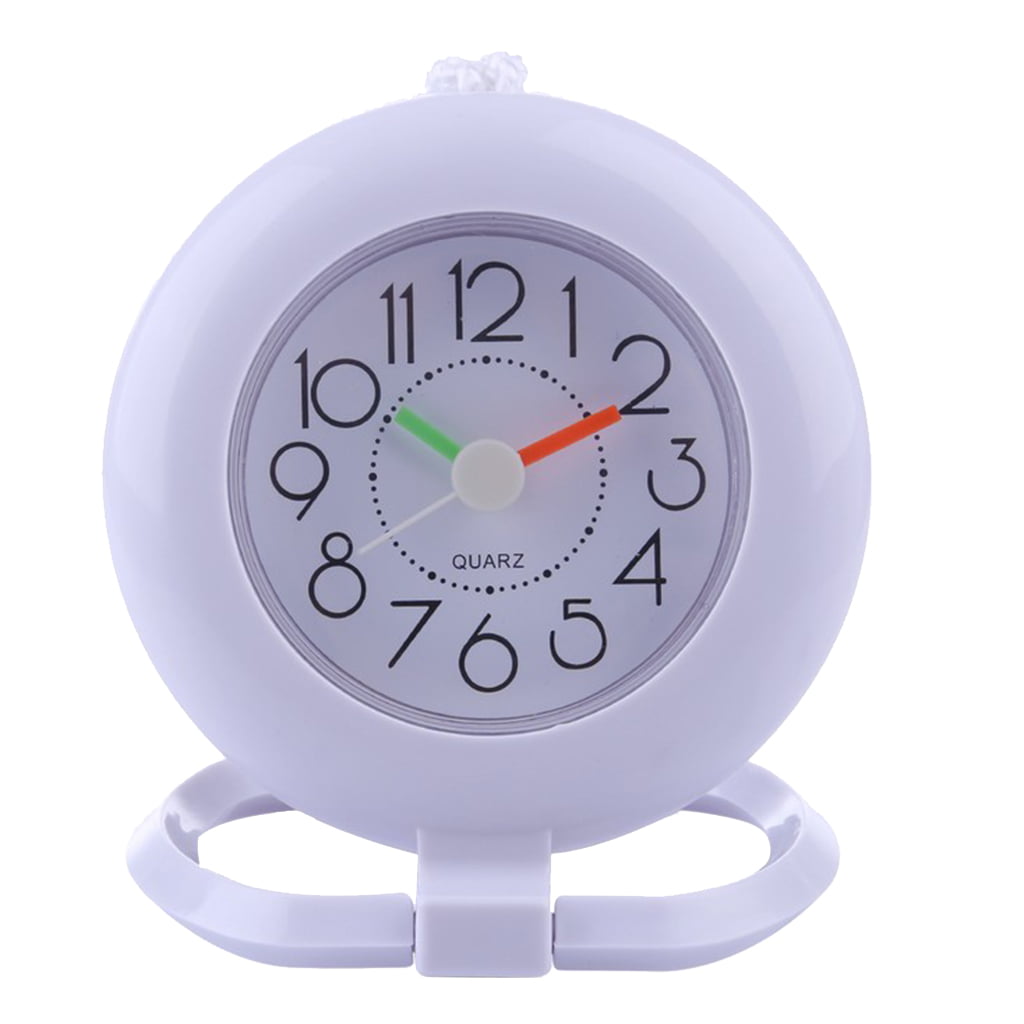 Bathroom Kitchen Shower Wall Clock Time Waterproof Battery Silently White 