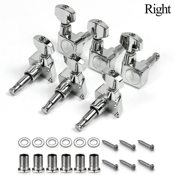 RV Juego de 6 clavijas de afinación de guitarra (3L + 3R) - Cuerda de bloqueo con relación 1:15, clavijas de afinación con llave sellada, repuesto para guitarras eléctricas o acústicas estilo LP, SG, TL Rojo Verde