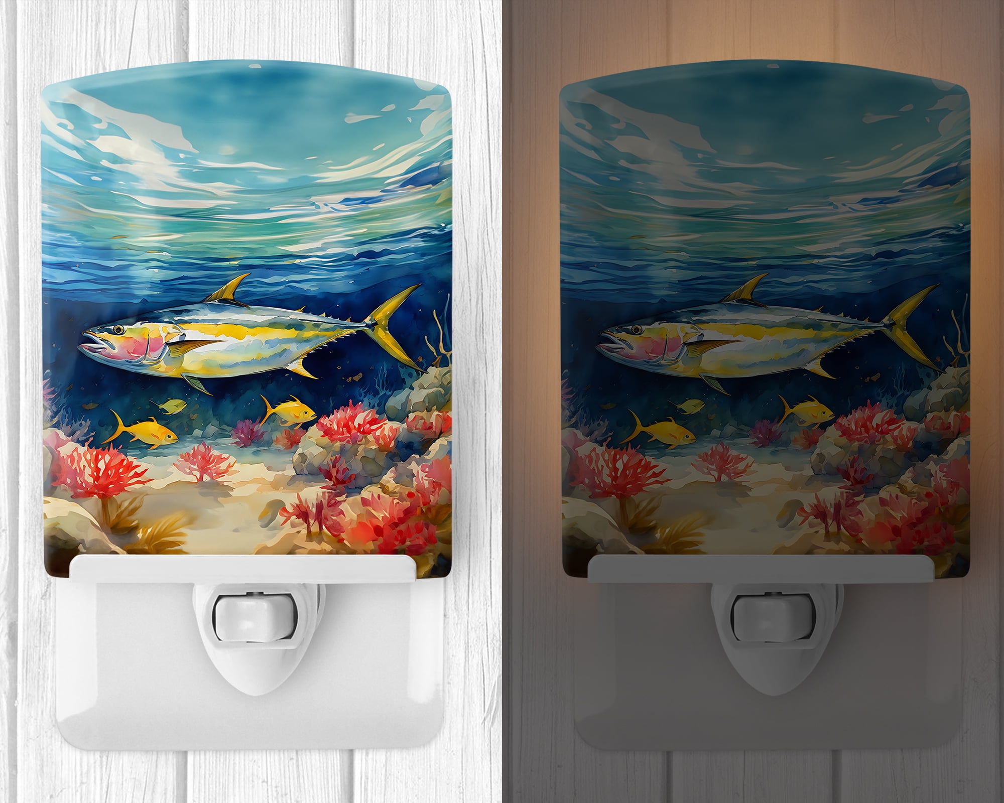 Yellowfin Tuna Ceramic Night Light 4 in x 6 in