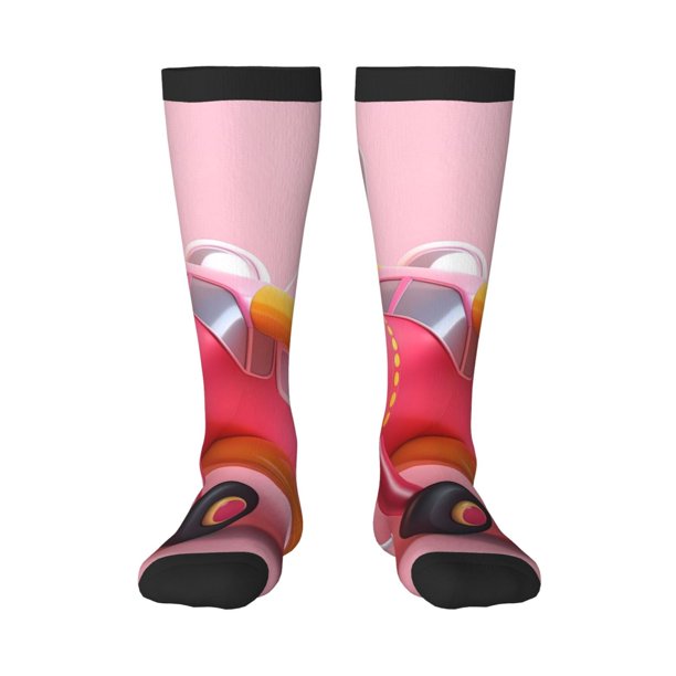 Fotbe Colorful Cartoon Biplane Calcetas Divertidas Estampadas para Hombre y Mujer, Calcetas de Algodón hasta la Rodilla para Caminar, Correr, Enfermería y Embarazo