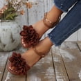 thumbnail image 4 of Women's Fashionable Summer Floral Pointed Toe Flat Sandals-Solid Color Flower Casual Slippers Brown 43, 4 of 9