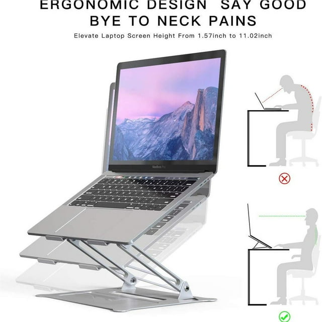 mmirethe Portable Folding Laptop Stand Adjustable Aluminum Alloy Computer Heat Dissipation Foldable Desktop Laptop Stand