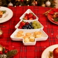 thumbnail image 4 of karymi 2PCS Christmas Tree Shaped Fruit Snack Tray with 3 Compartments Suitable for Daily Holiday Decoration Valentines Day Decor Birthday Gifts Holiday Gifts, 4 of 6