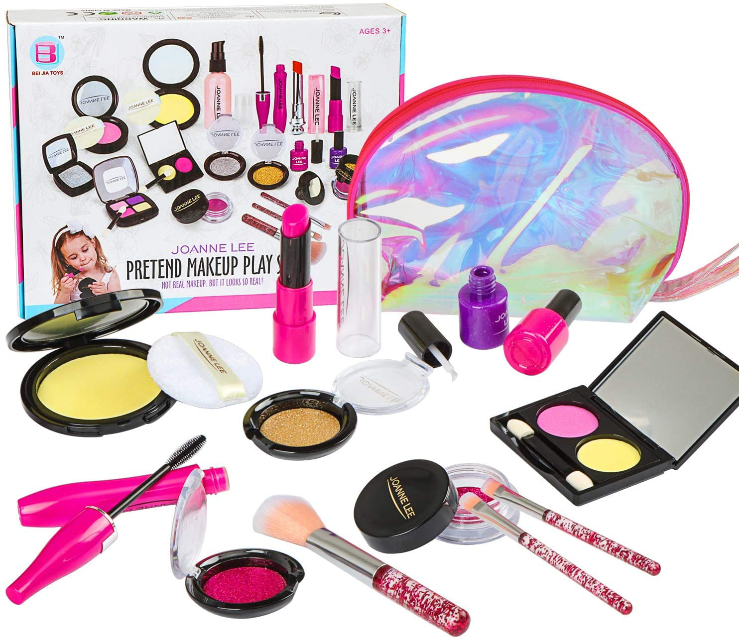 Girls Toys - Kids Makeup kit for Girl with Glitter Cosmetic Bag, Play ...