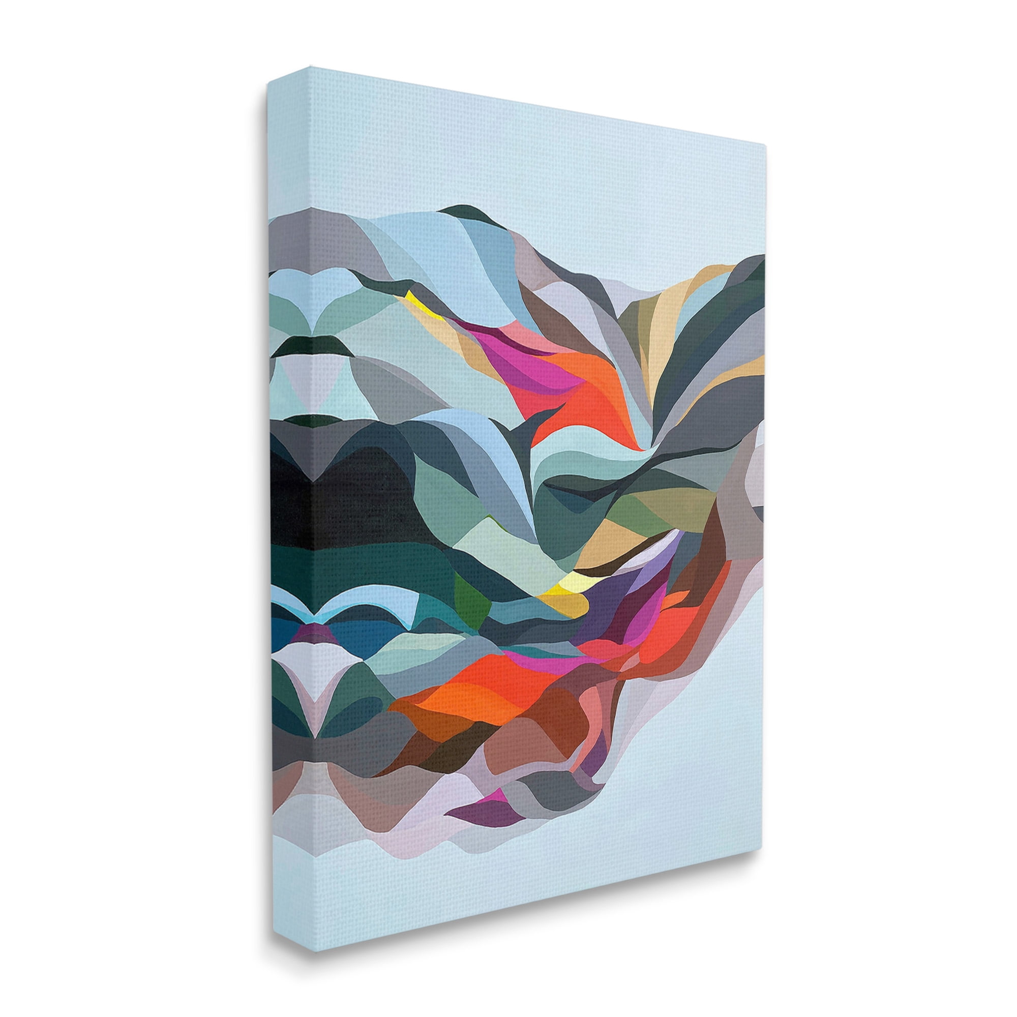 Stupell Industries Alternating Geometric Shapes Abstract Painting Gallery Wrapped Canvas Art Print Wall Art, 16 x 20