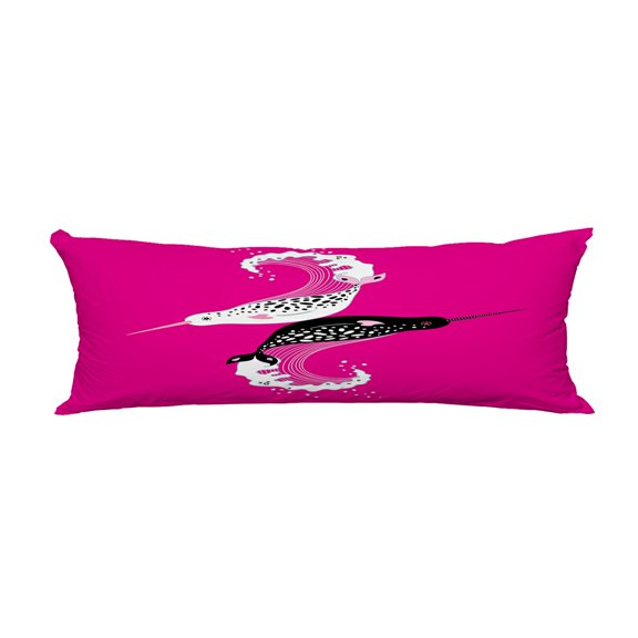 ABPHQTO Graphics Of Narwhals On A Pink Body Pillow Covers Pillow Case Protector Pillowcase 20x60 Inch
