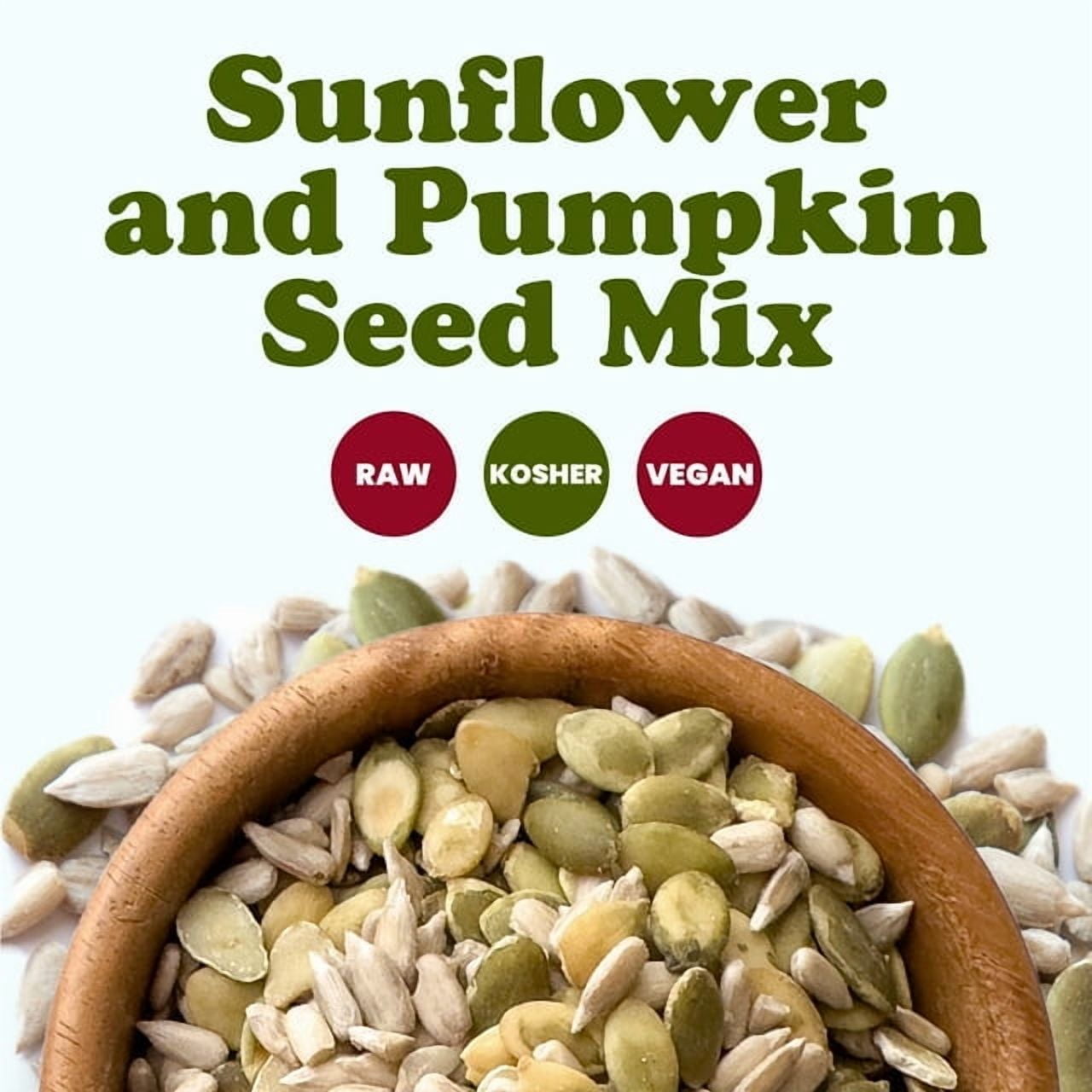Sunflower and Pumpkin Seed Mix, 4 Pounds – Natural Snack, Rich in Protein, Perfect for Snacking, Baking and Salads, Raw, Vegan, Kosher, Bulk - by Food to Live