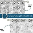 thumbnail image 4 of Vargottam Floral Motif Design Sheer Georgette Curtains for French Doors & Balcony - 2 Panels, 96" Long, Light Filtering, Grommet Top Printed Drapes for Living Room or Lounge, 4 of 9