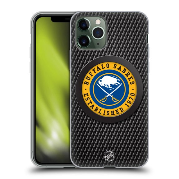 Head Case Designs Officially Licensed NHL Buffalo Sabres Puck Texture Soft Gel Case Compatible with Apple iPhone 11 Pro