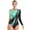Blue Green, variant on Alvivi Women Shiny Metallic Gymnastics Leotard Contrast Color Bodysuit for Performance Acrobatics Blue Green S