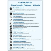Compuchecks 50 high Security Check Paper Compatible with QuickBooks Blank Computer Check on Top - Blue Basketweave