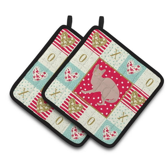 Don Sphynx #3 Cat Love Pair of Pot Holders
