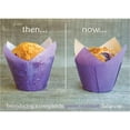 thumbnail image 2 of Novacart 160/50 Elite Grease-Proof Tulip Baking Cup 2" Base Diameter x 2.13" High to 3.5" High, with Ecru Interior and Purple Exterior - Pack of 200, 2 of 3