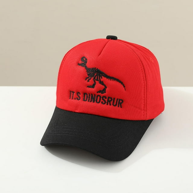 Kids Hats Baseball Cap Dinosaur Letter Embroidered Unisex Outdoor Sun Color Blocked for Children