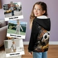 thumbnail image 5 of FKELYI Zipper Front Hoodies for Boys Long Sleeve Sweatshirt Kids Fleece Jacket with Pockets Soft Fall Top Splatter Soccer Print Winter Clothes, S, 5 of 6