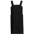 thumbnail image 2 of Women’s Pinafore Square Apron Baking Cooking Gardening Works Cross Back Cotton/Linen Blend Dress - Black, 2 of 8
