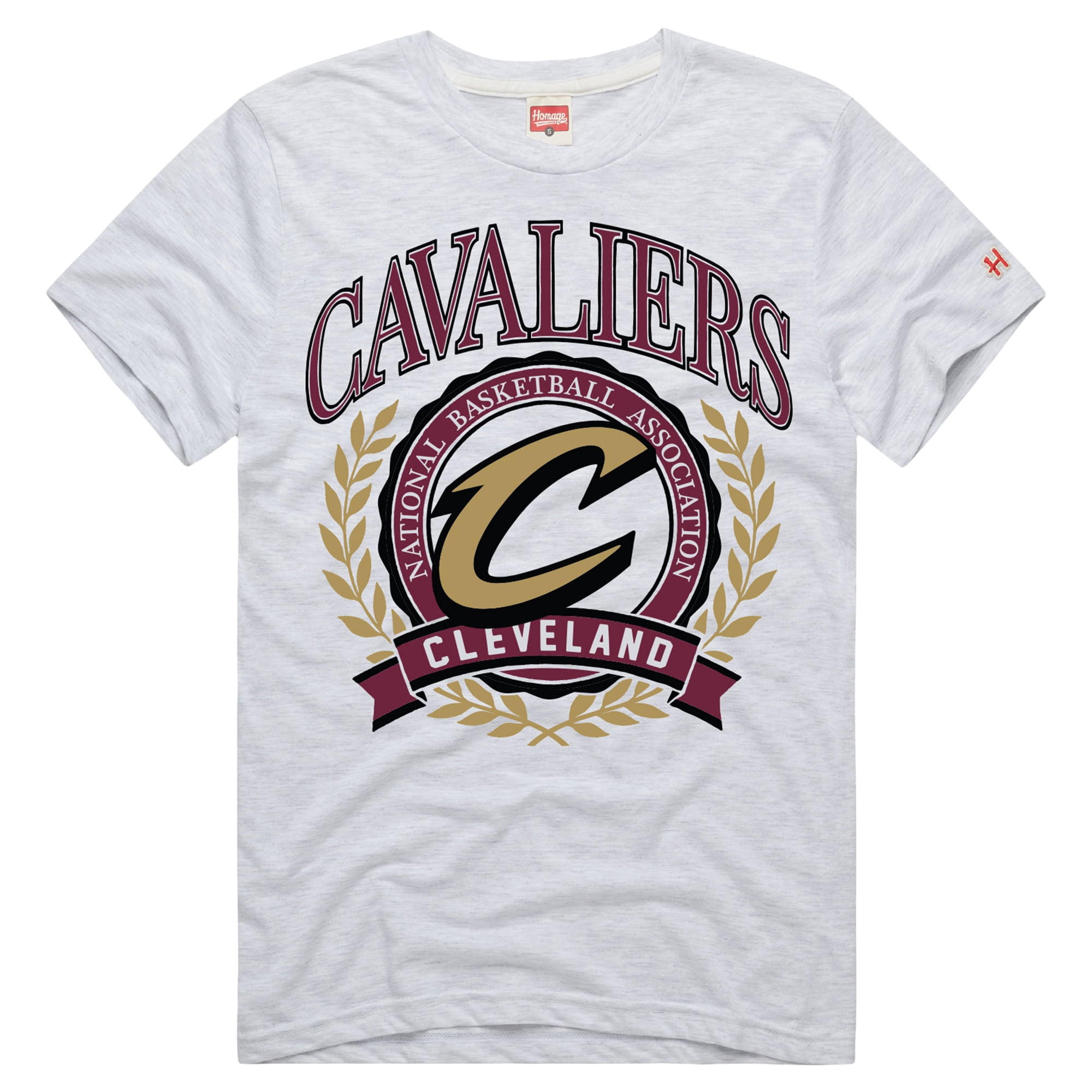 Unisex Homage Ash Cleveland Cavaliers Crest Tri-Blend T-Shirt