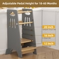 thumbnail image 4 of KORIMEFA Toddler Standing Tower - Adjustable Height Toddler Kitchen Stool Helper - Ideal Kids Kitchen Step Stool for Learning New Skills - Grey, 4 of 13