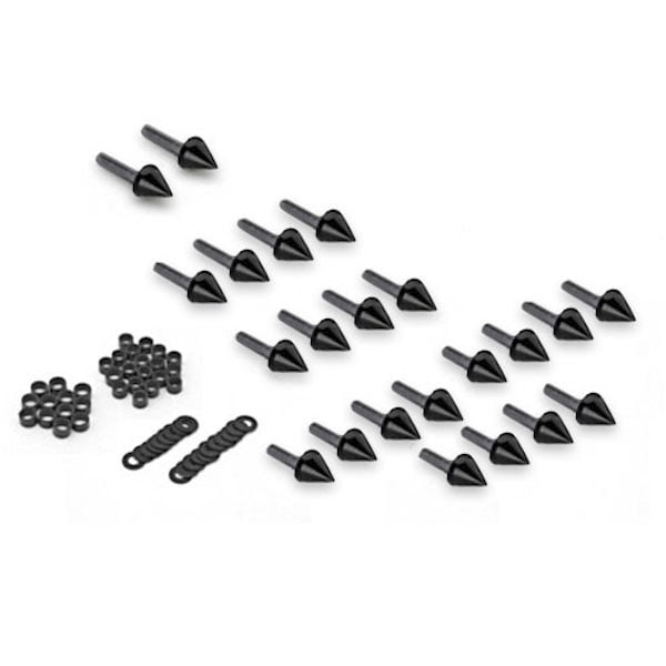 Krator Motorcycle Spike Fairing Bolts Black Spiked Kit Compatible with