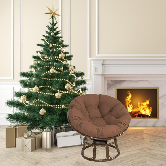 Hammock Chair Cushion, Egg Chair Cushion Replacement, Overstuffed Hanging Basket Chair Cushion for Indoor or Outdoor Swing Chairs, Hanging Beds Brown