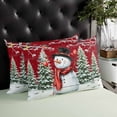 thumbnail image 4 of Red Snowman Christmas King Size Pillow Cover,Pillowcase Protectors with Zipper,Decorative Throw Pillow Case Cover,Xmas Tree Snowflake Birds Branches Wooden Pillow Shams for Couch Sofa 20x36Inch, 4 of 8