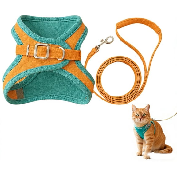 Anti Escape Cat Harness,Vest Style,Soft And Breathable Mesh Vest Style Cat Harness,Adjustable Step Walking Cat Harness,Suitable For Small And Medium-sized Cats.