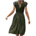 thumbnail image 4 of Dwaogom Women Fashion Fallow Middle Waist Short Sleeve Round Neck Dress Plus Size Dress Cute Dresses For Teens Spring Summer 2024 Dress, 4 of 4