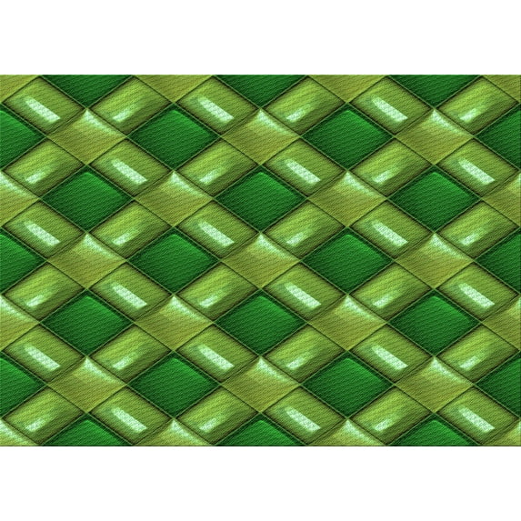 Ahgly Company Indoor Rectangle Patterned Pea Green Area Rugs, 7' x 9'
