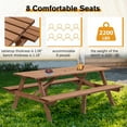 thumbnail image 4 of Tabaray 8 Person Wooden Picnic Table, Outdoor Camping Dining Table with 2 Built-in Benches for Garden Courtyard BBQ, 4 of 10