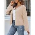 thumbnail image 3 of Women Oversized Button Down Cardigan Chunky Knit Long Sleeve Sweater, 3 of 6