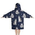 thumbnail image 2 of Siberian Husky Blanket Hoodies for Kids 6-13YR Oversize Wearable Blanket Hoodies for Boys Girls Teens, 2 of 7