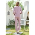 thumbnail image 2 of U2SKIIN Women Button up Pajama Set, Lightweight Long Sleeve Soft Sleepwear Pjs Set, (Light Pink Mel.2XL), 2 of 5