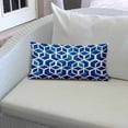 thumbnail image 3 of 12" X 18" Blue And White Zippered Geometric Lumbar Indoor Outdoor Pillow, 3 of 3