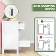 thumbnail image 5 of LAZZO 3-Drawer Nightstand, Modern Bedside Table with 2 Sets of Replacement Handles for Bedroom, White, 5 of 8