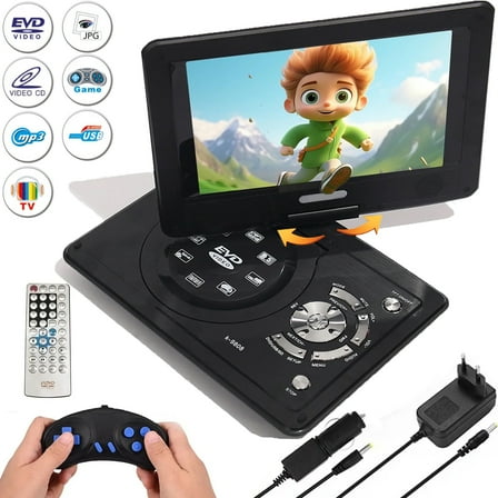 OhhGo DVD Players for Smart TV, Portable DVD Player with 11.8" Swivel Screen, Support Sync Screen to TV, Support SD Card/USB/Multiple Disc Formats, High Resolution/Game Function VCD MP3 Viewer