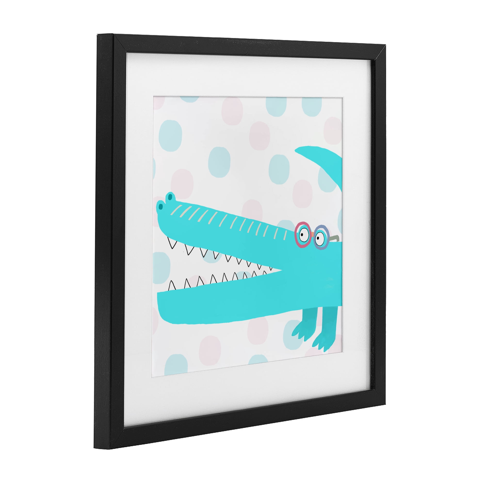 Stupell Industries Electric Blue Crocodile Black Framed Print Under Glass, design by Carla Daly