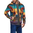 thumbnail image 2 of Honeii Colorful Textured Chihuahua Print Hoodies for Men, Pullover & Full Zip, Breathable Zip up Hoodie, Sweatshirt-Small, 2 of 5