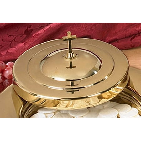 - Communion Tray-Stacking Bread Plate Cover-Brass