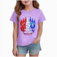 thumbnail image 2 of Xudanell Girls Usa 250th Anniversary Shirts for Teen 1776 2026 4th of July Patriotic Tshirt Comfortable for Kids Purple 9-10 Years, 2 of 4