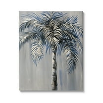 Stupell Industries Grey Palm Tree Painting Nature Painting Gallery Wrapped Canvas Print Wall Art, 24 x 30