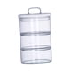 thumbnail image 3 of Tarro de cristal transparente de 3 niveles con tapa para almacenar frutos secos. Tapa de gafas, 3 of 9