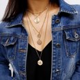 thumbnail image 2 of UDIYO Vintage Women Multi-layer Alloy Queen Head Pendant Chain Necklace Jewelry Gift, 2 of 7