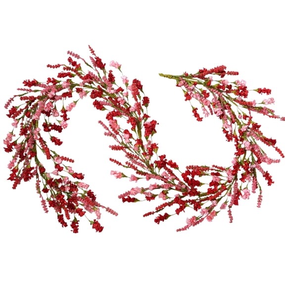 5.9Ft Artificial Pink Flower Garland Natural Vine Garland for Front Door Mantel Party Decorations Valentines Mother's Day Decorations Wedding Party Home Decor